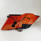 Left Side Saddlebag for Harley-Davidson Touring (2014–2023) - Scorched Orange/Black Denim