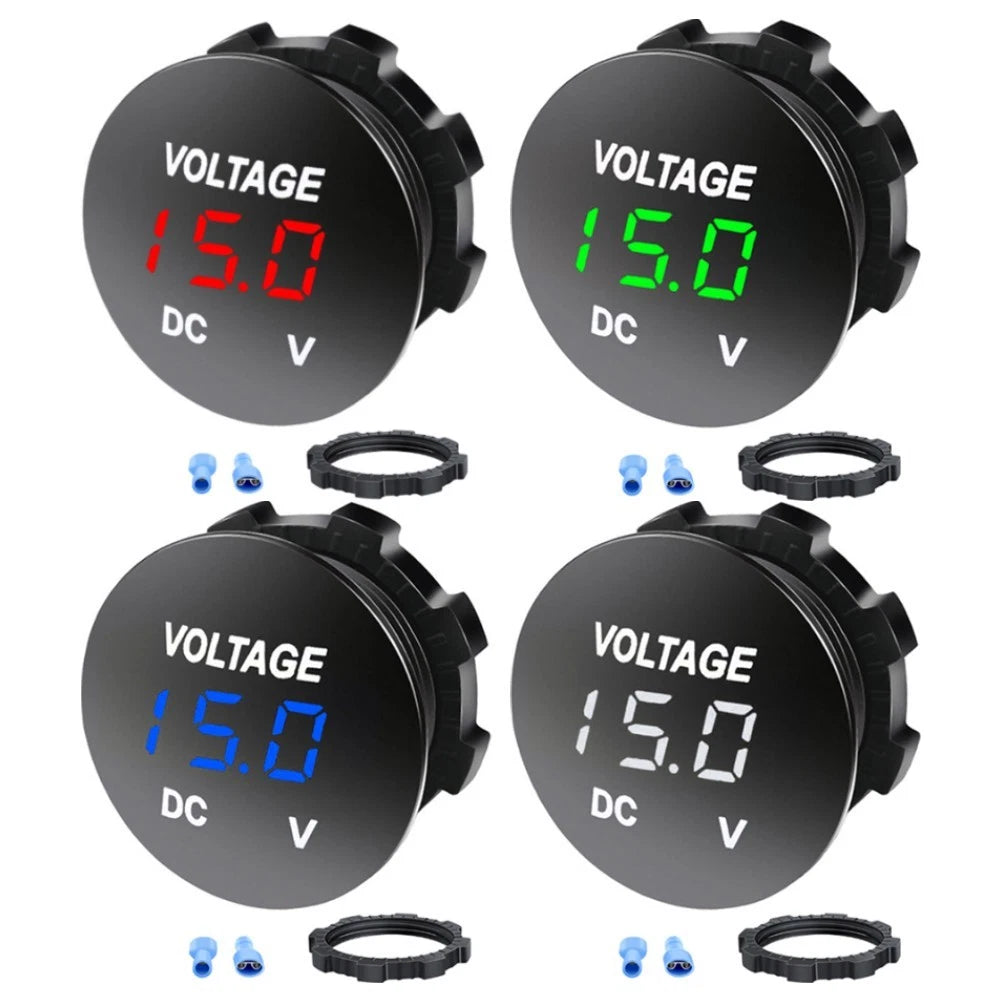 DC LED Digital Voltmeter for Motorcycle Car Battery (12V-24V)