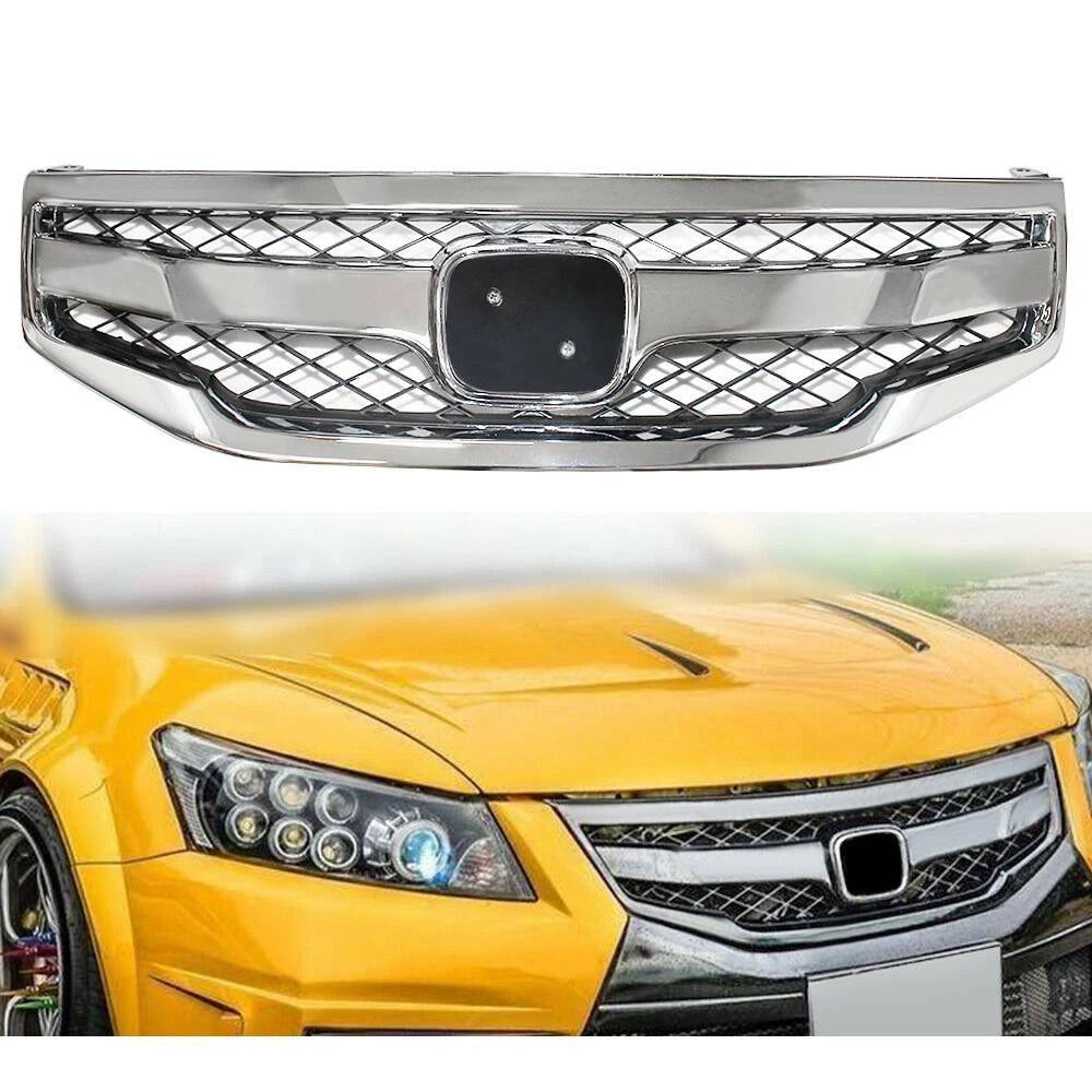 Front Bumper Grille Honeycomb for Honda Accord Sedan (2011–2012) Chrome ABS