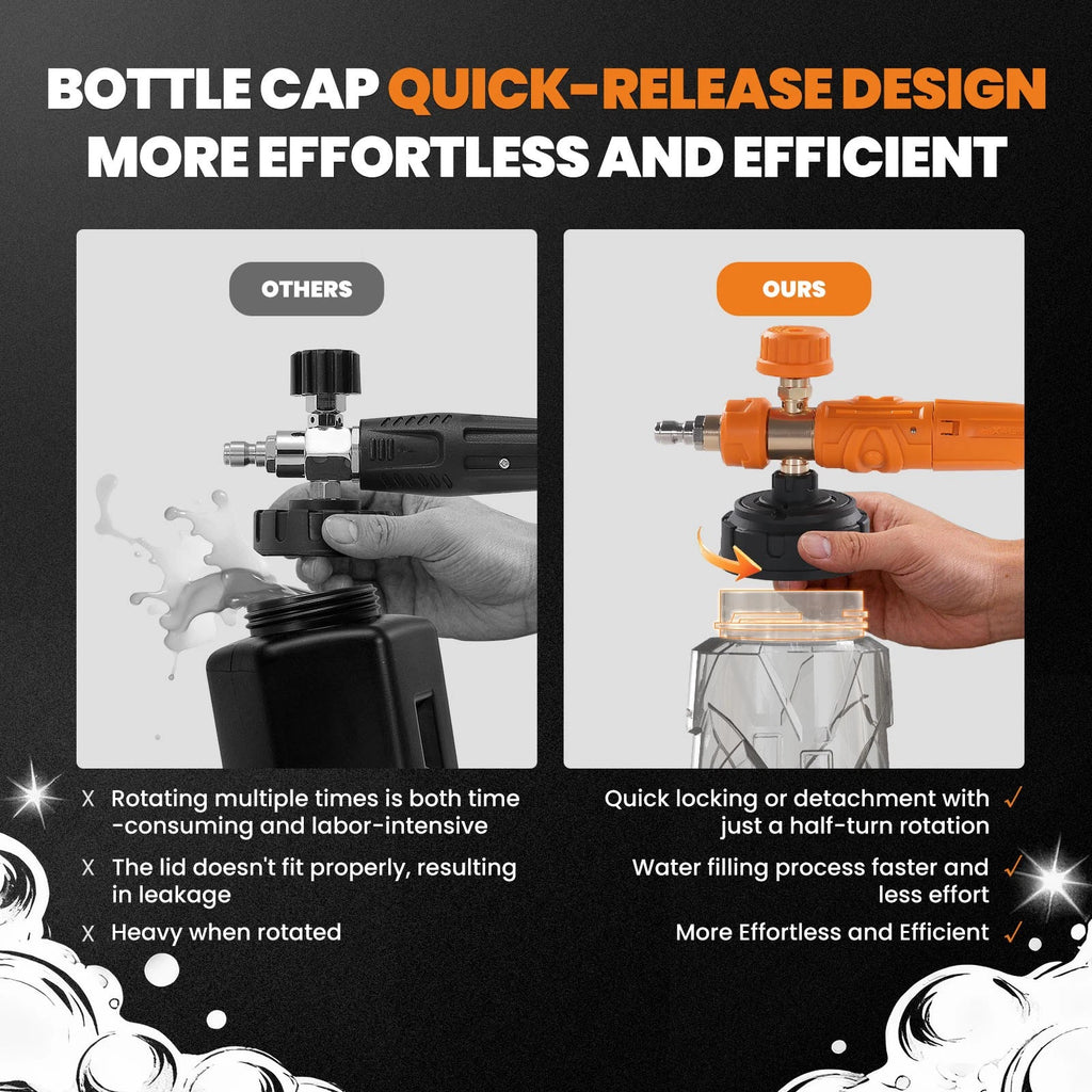 1L Snow Foam Bottle for Pressure Washer (1/4" Quick Connect)
