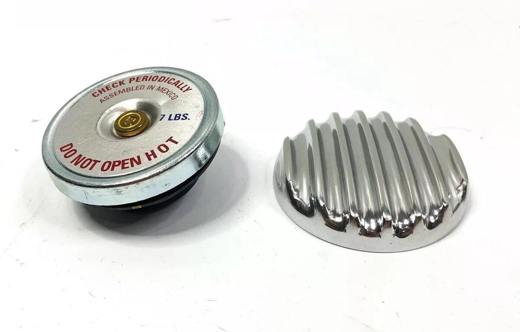 Radiator Cap Polished Finned Replacement Aluminum for Polished Show Use (—)