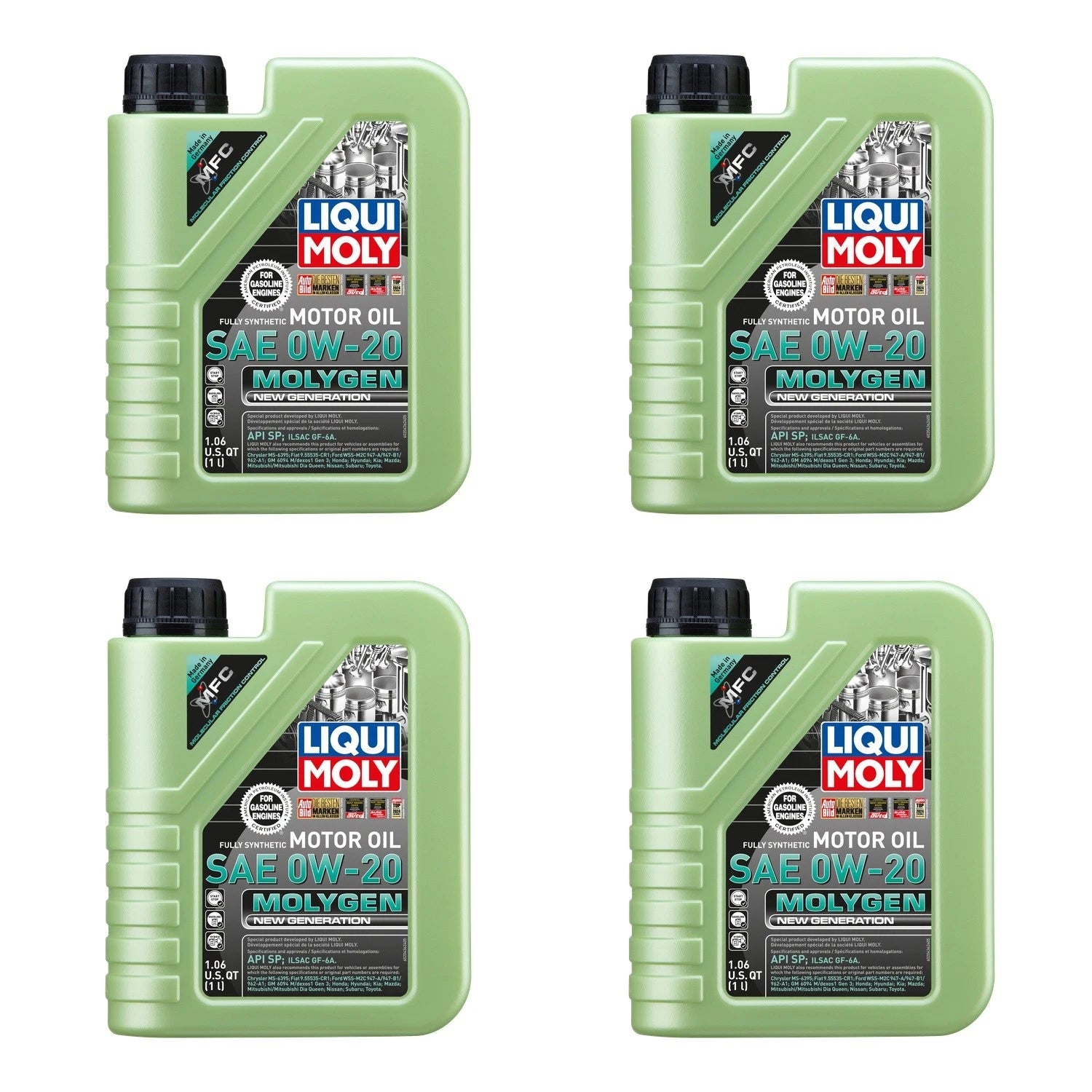 Set of 4 Liqui Moly Molygen 0W-20 Engine Motor Oil for (2015–2023)