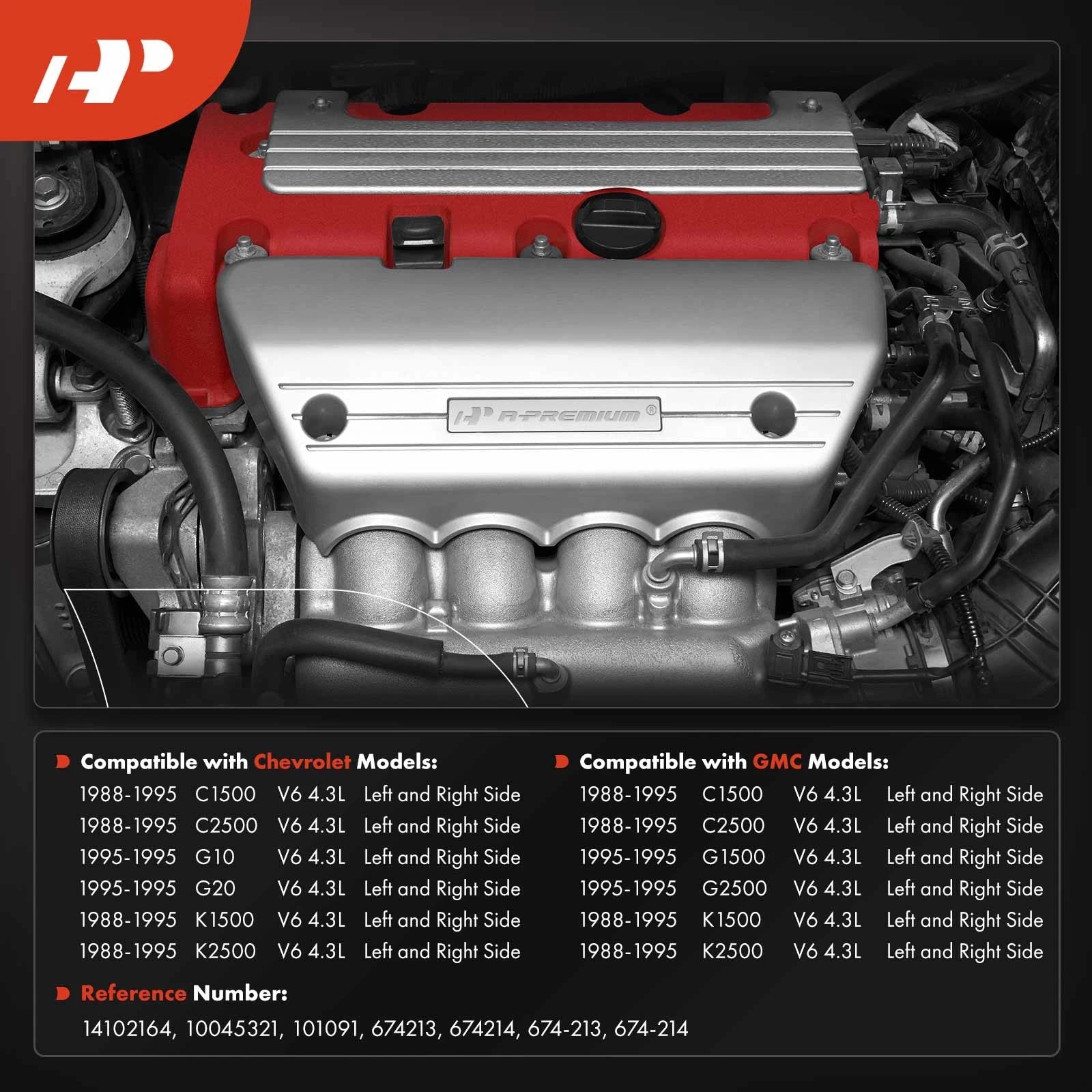 2X Exhaust Manifold with Gasket & Seal for Chevy C1500 GMC