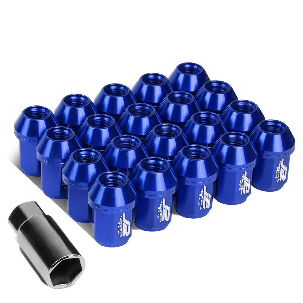 Set of 20 J2 7075 Forged Aluminum M12X1.5 Close-End Lug Nuts for Universal