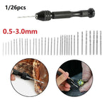 Electric Hand Drill with 25pcs Drill Bits and Chuck for Circuit Board
