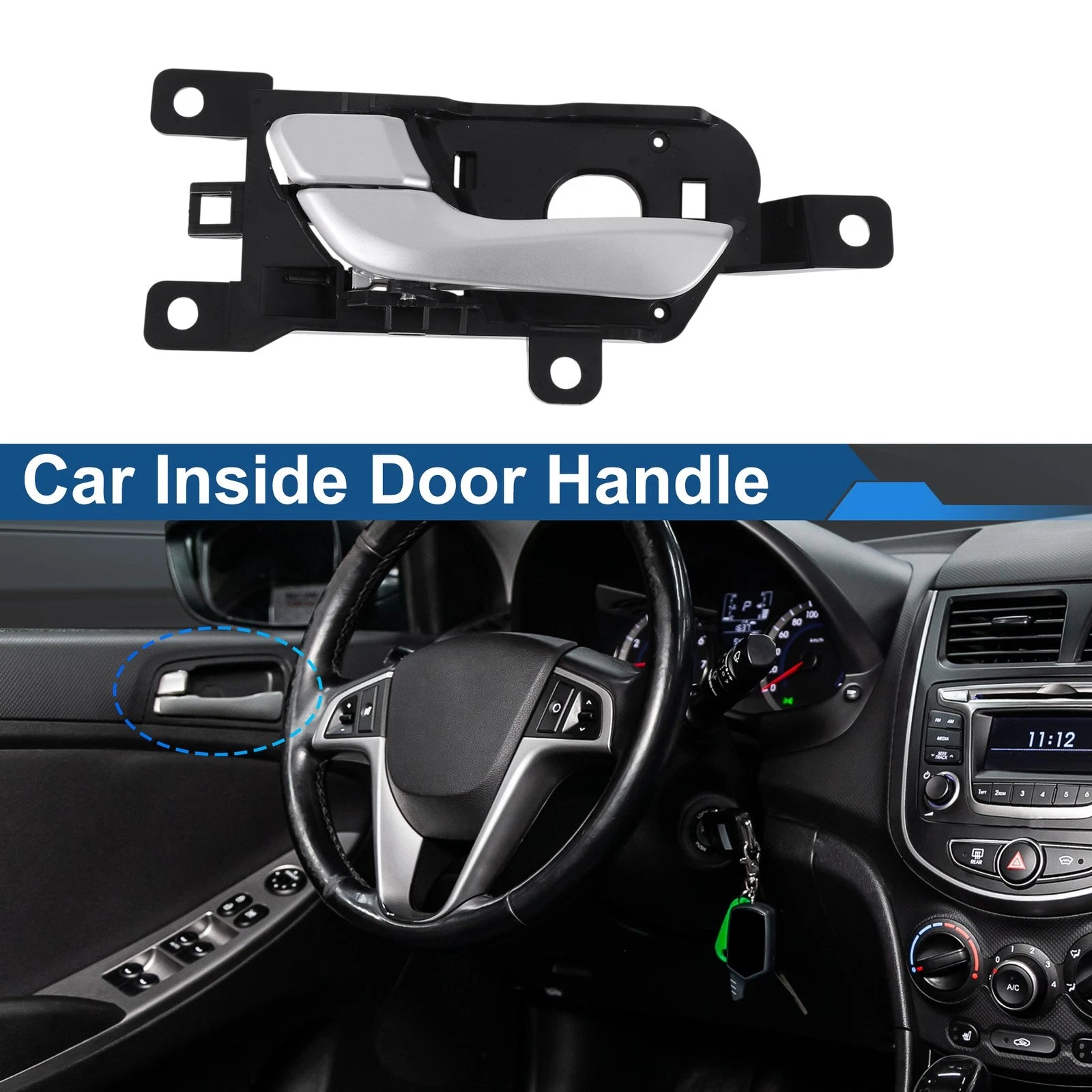 Rear Left Passenger Side Interior Door Handle for Hyundai Santa Fe (2013–2018) No. 836102W000