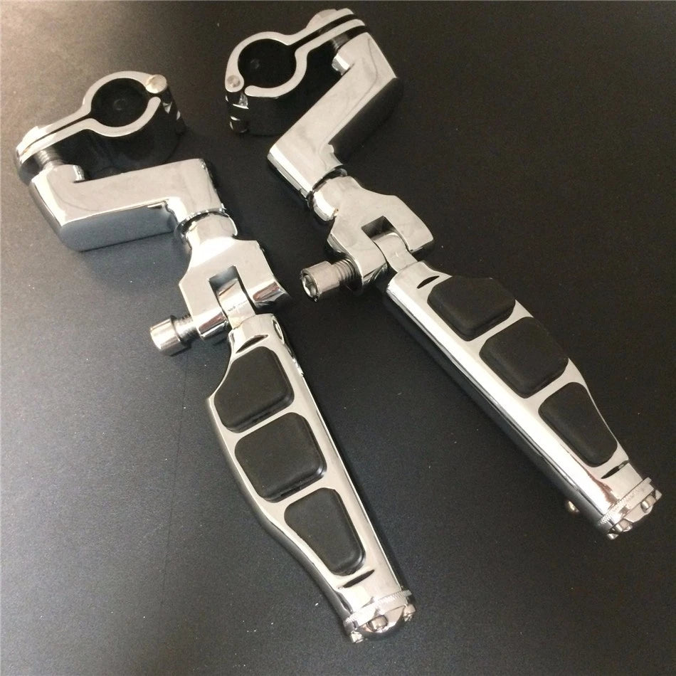 Front 25MM Foot Peg Clamps for Honda GoldWing GL Black Rubber