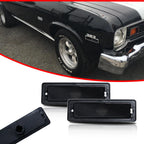 Pair of Dark Black Bumper Side Marker Light Covers for Chevy Nova (1970–1974)
