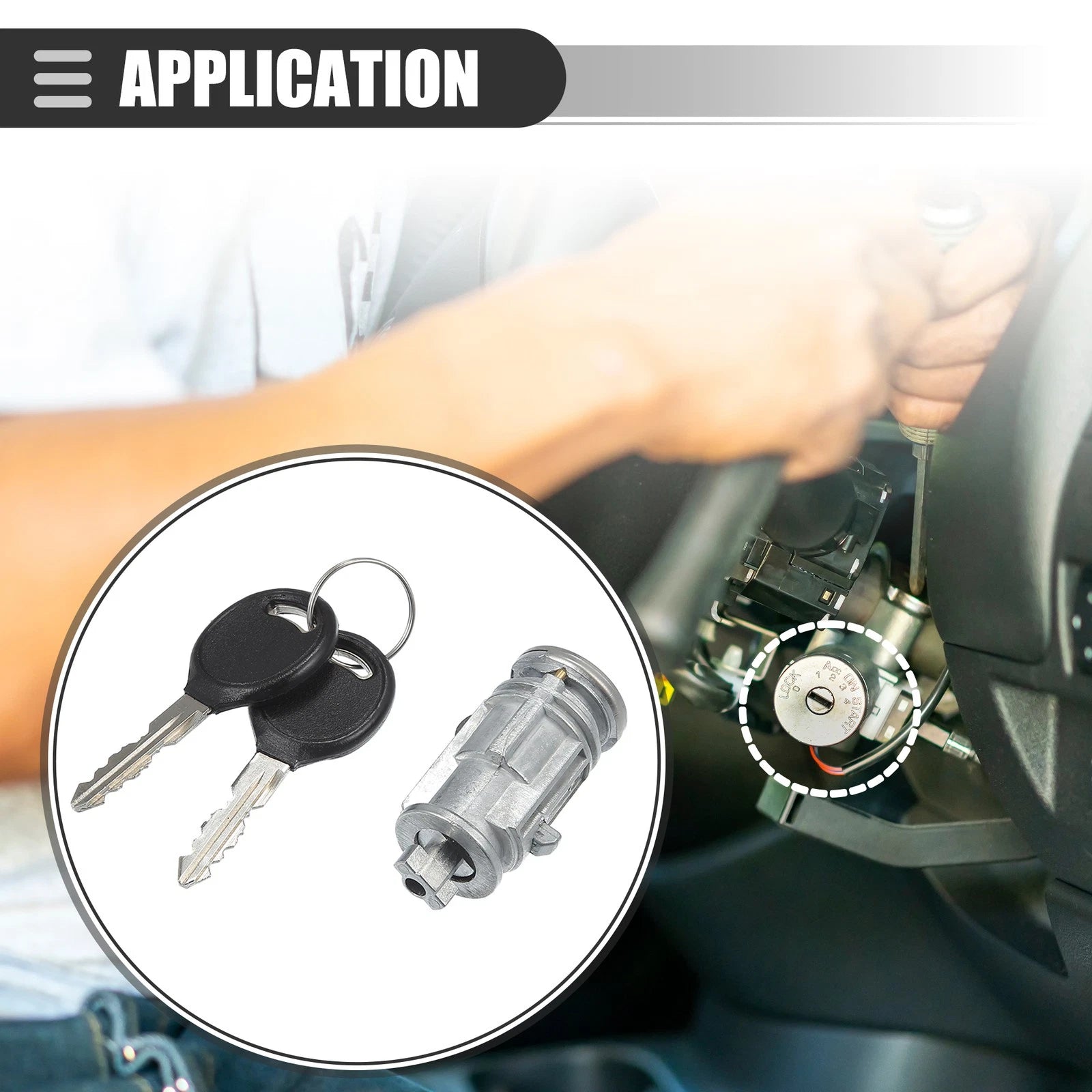 Set of 1 Ignition Switch Lock Cylinder with 2 Keys for Dodge Dakota (NO.5018702AA)