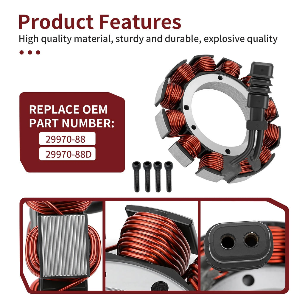 32Amp Magneto Stator for Harley Fat Boy FLSTF, Softail Springer FXSTS (1991–1999) 29970-88