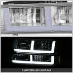 LED Headlight Bar for Tahoe Silverado Suburban 1500 (1999–2006) - Chrome Amber