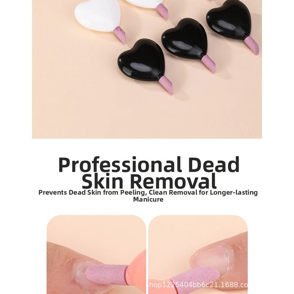Heart Nail File with Quartz Polishing & Cuticle Removal Tip