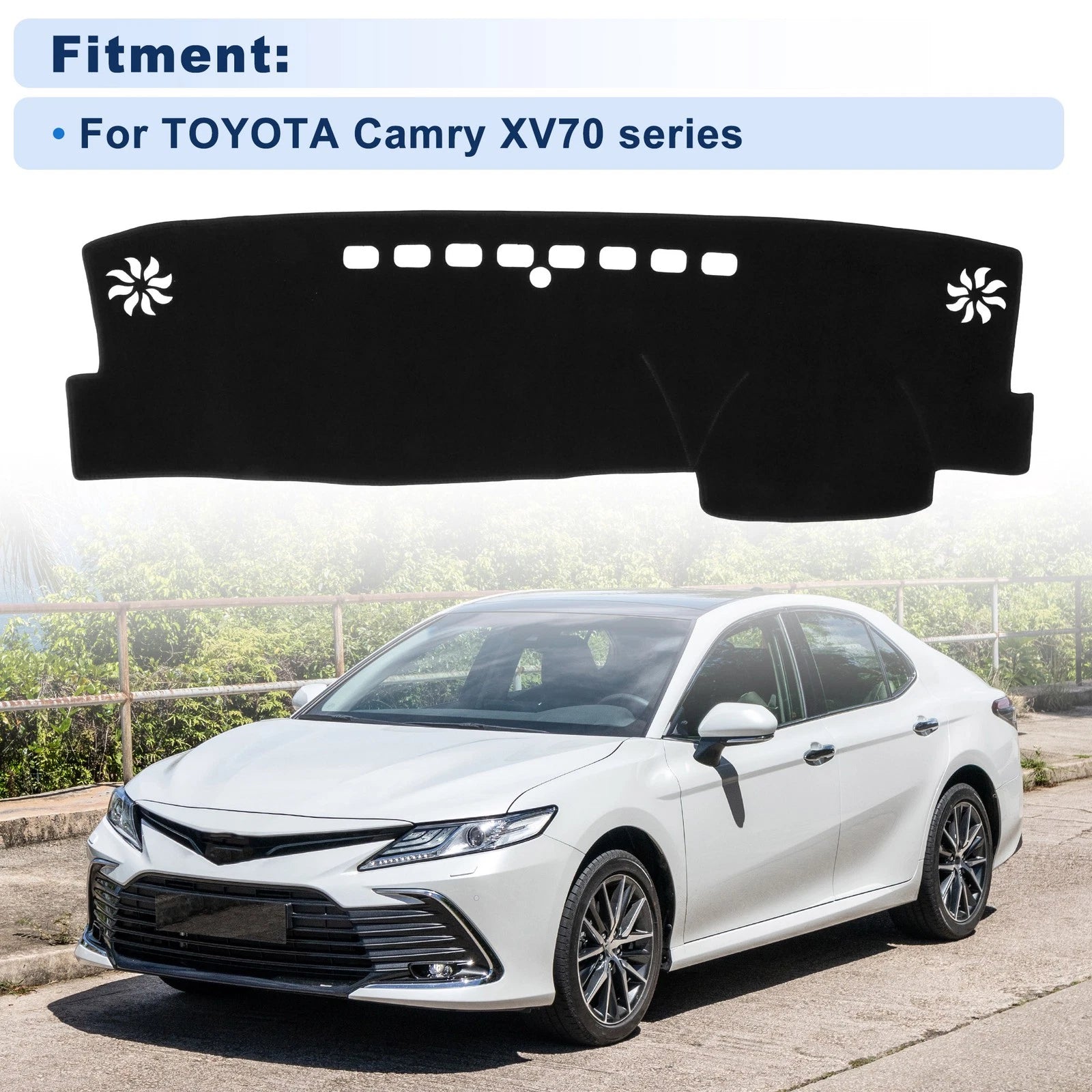 Dash Cover for Toyota Camry XV70 (2018–2023) Polyester Black