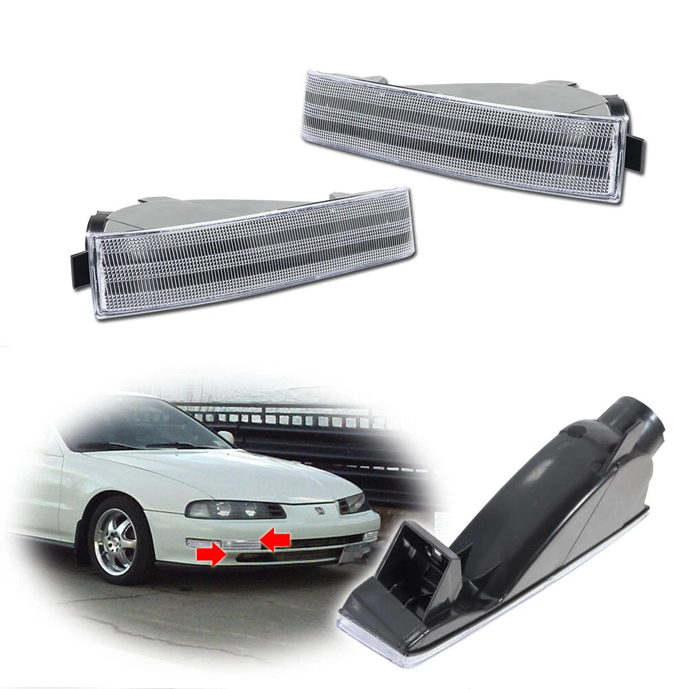 2X Clear Front Inner Turn Signal Light Housing for Honda Prelude (1992–1996)