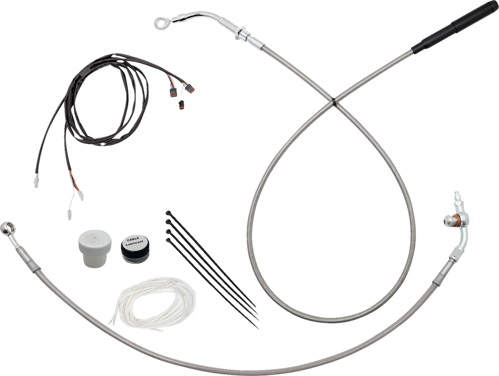 EZ Install Kit for Harley Davidson (18" Handlebars, Upper Clutch, Braided)