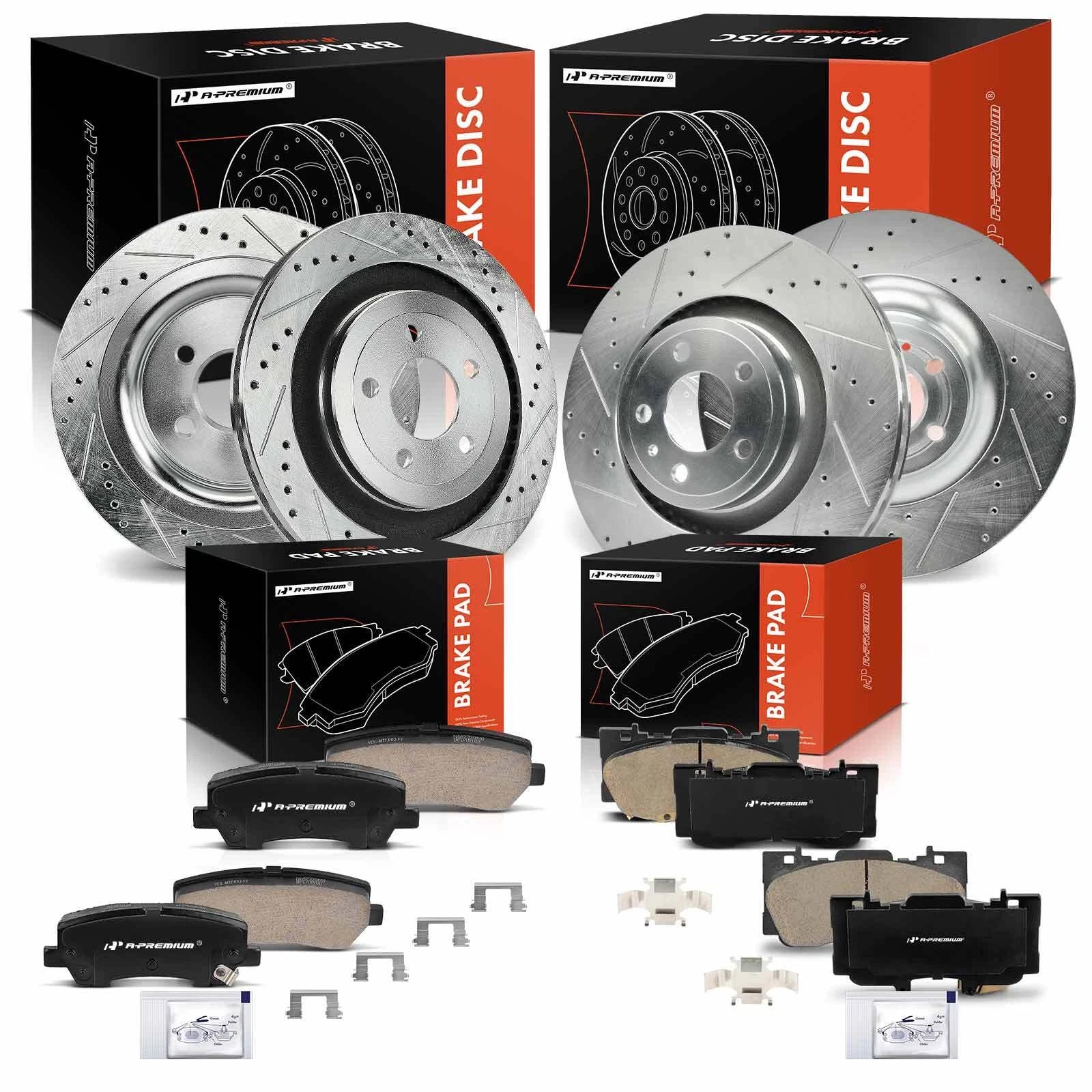 Drilled Brake Rotors & Ceramic Pads for Ford Mustang (2015–2020)