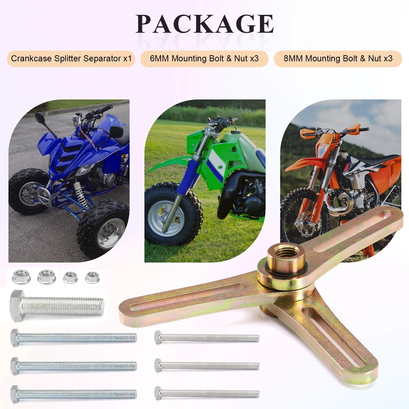 Crank Case Splitter Separator Tool for ATV Motorcycle Dirt Bike (Fits Various)