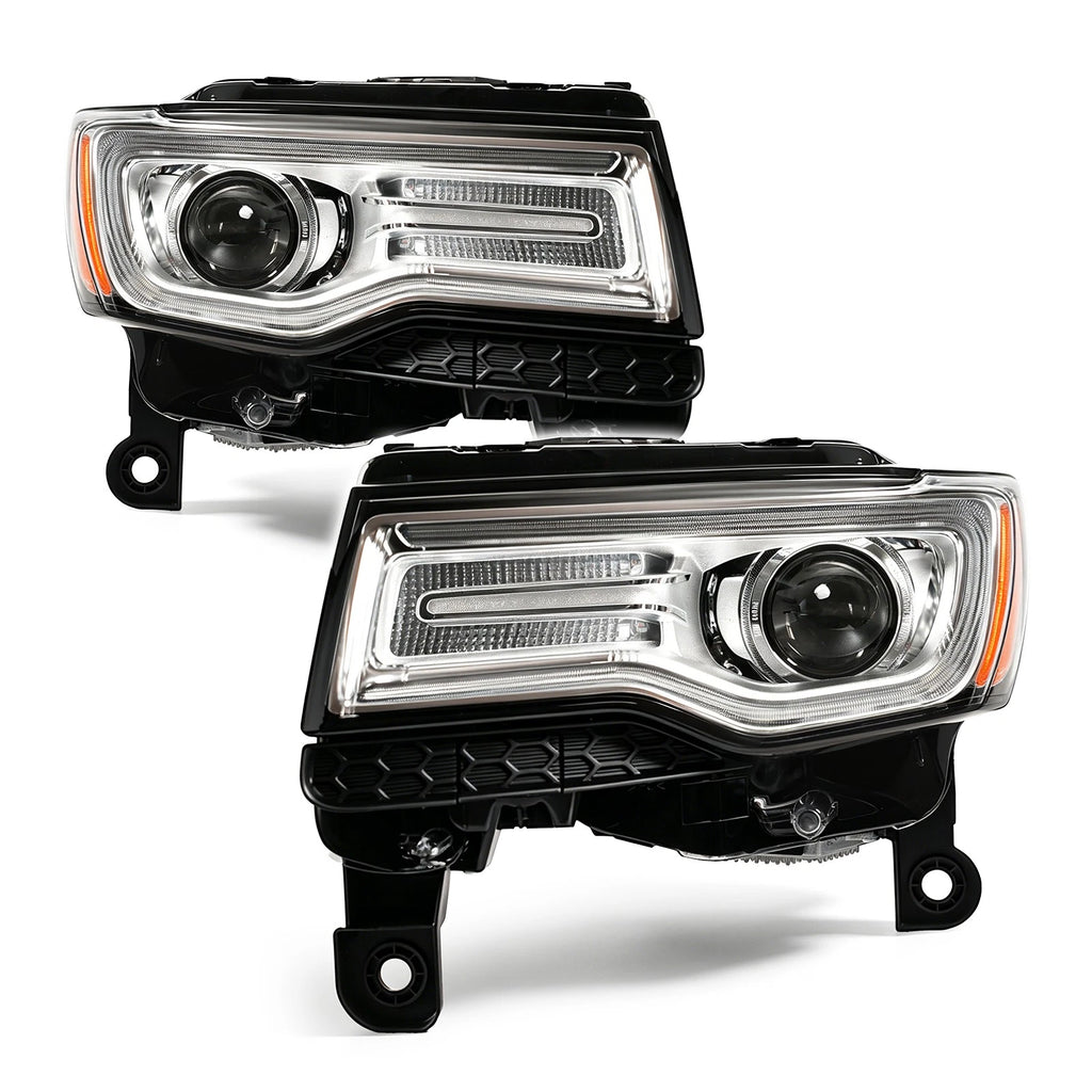 HID Projector Headlights Left+Right Pair for Jeep Grand Cherokee (2014–2016)