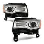 HID Projector Headlights Left+Right Pair for Jeep Grand Cherokee (2014–2016)