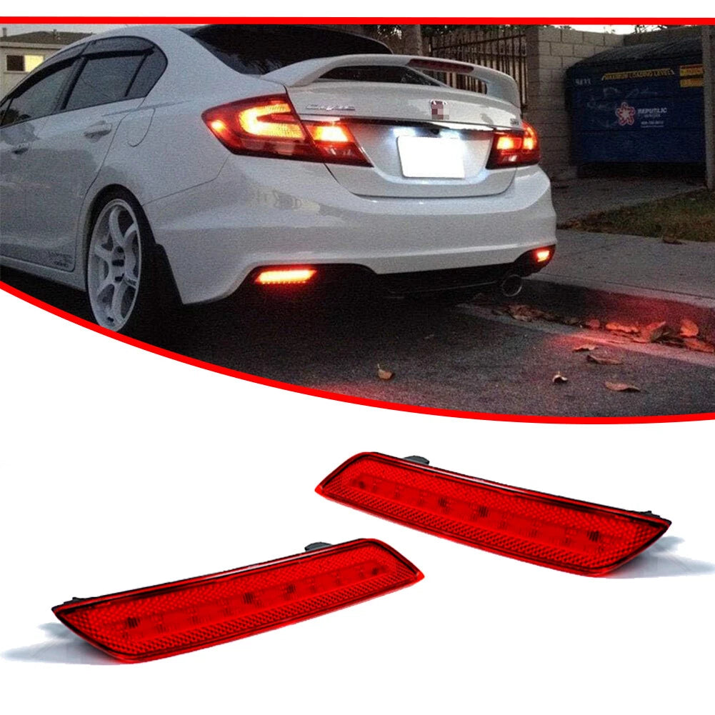 LED Rear Bumper Reflector Tail Brake Signal Lights for Honda Civic Sedan (2013–2015)