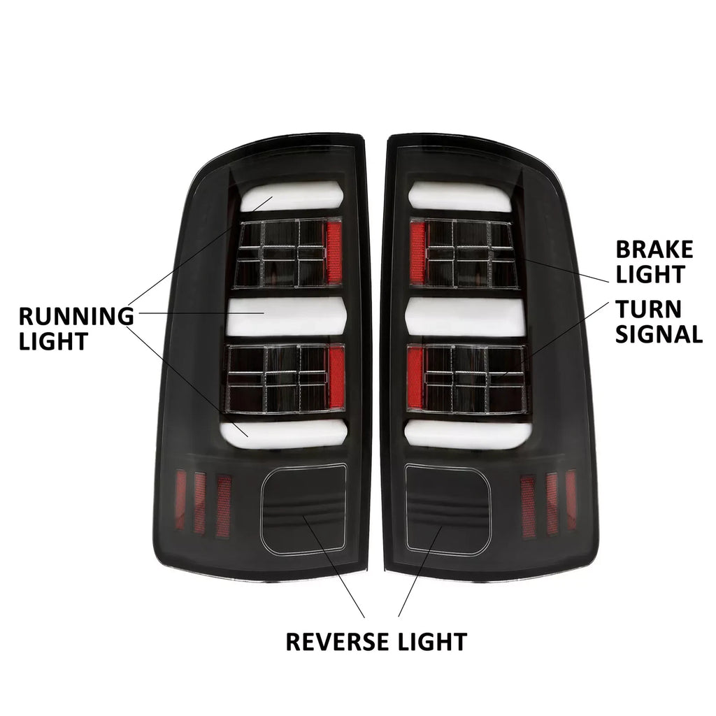Full LED Tail Lights for Dodge Ram 1500 2500 3500 (2009–2018)