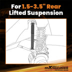 Dual-Tube Rear Shocks for Jeep Wrangler JL (2018–2023) 1.5-3.5" Lift Kit