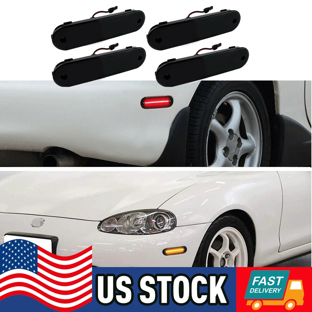 4X LED Side Marker Lights Smoked Lens for Mazda MX-5 Miata (1990–2005)