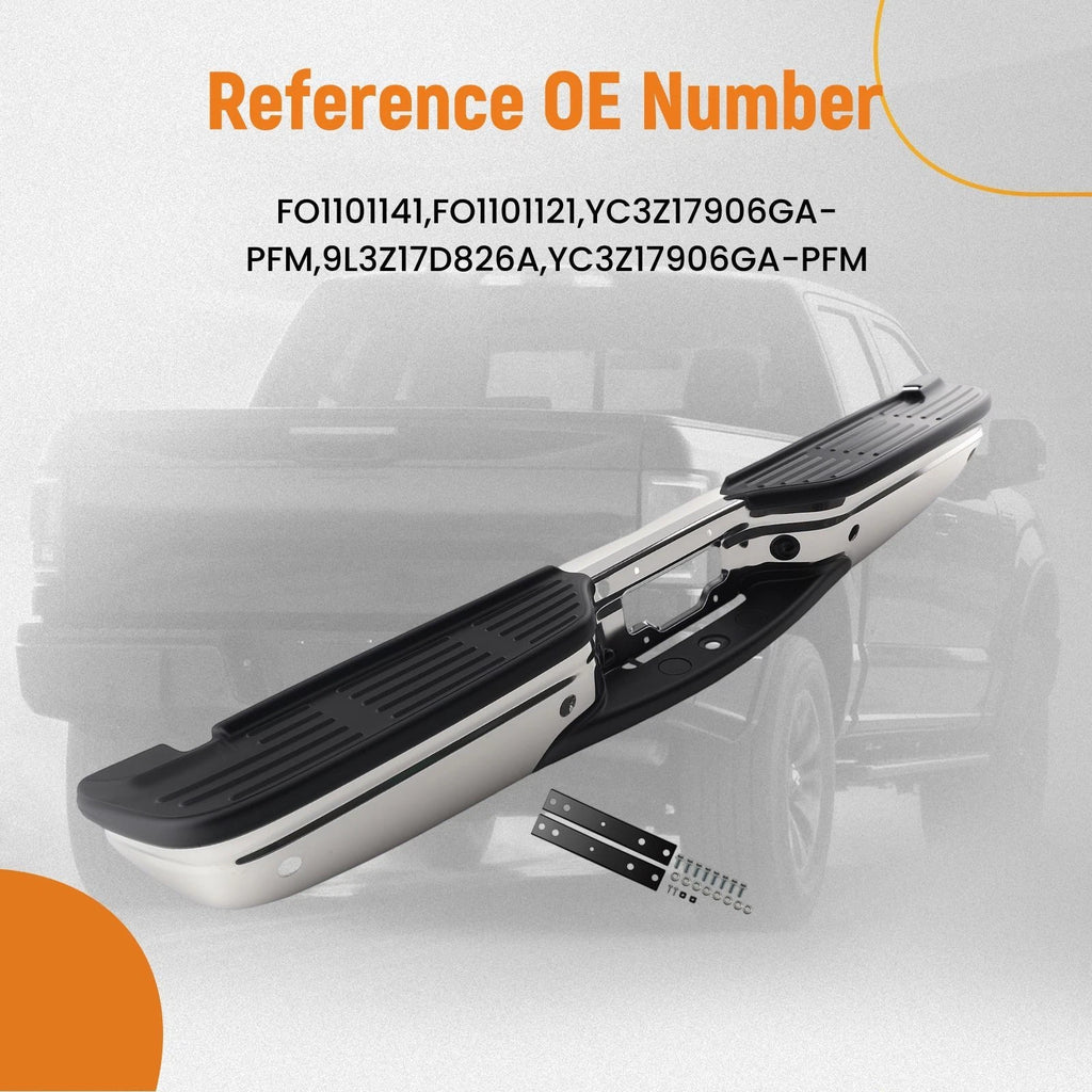 Heavy Duty Rear Bumper for Ford F-250 F-350 Super Duty (1999–2007) FO1101141 Chrome