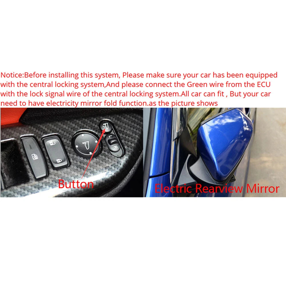 Smart Auto Folding Side Mirror System Kit for Car