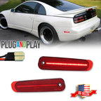 2X Red LED Rear Bumper Side Marker Lights for Nissan 300ZX Z32 (1990–1996)