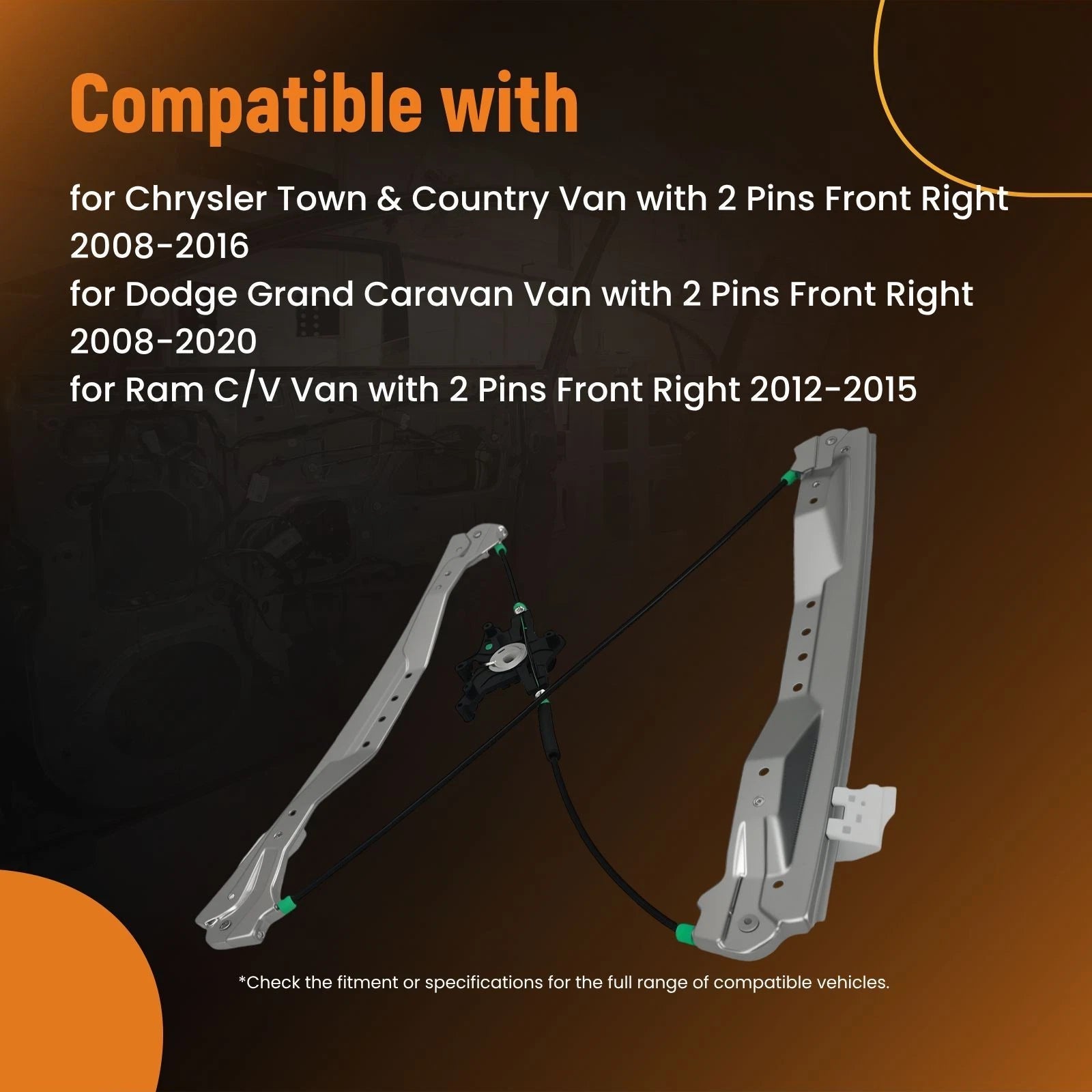 Electric Window Regulator Assembly for Dodge (2008–2020)
