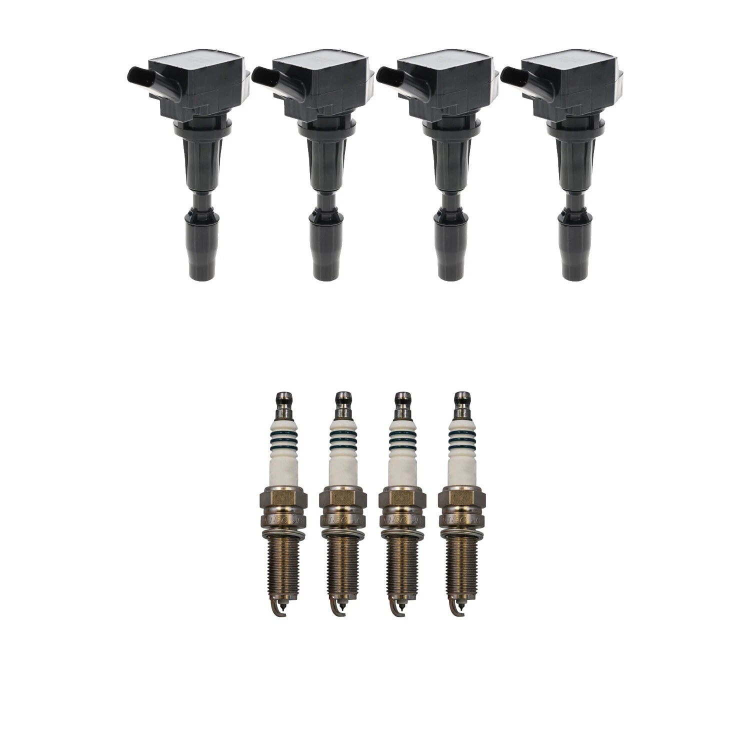 Set of 4 Ignition Coils & Denso Iridium Spark Plugs for Santa Fe Sportage (2013–2019)