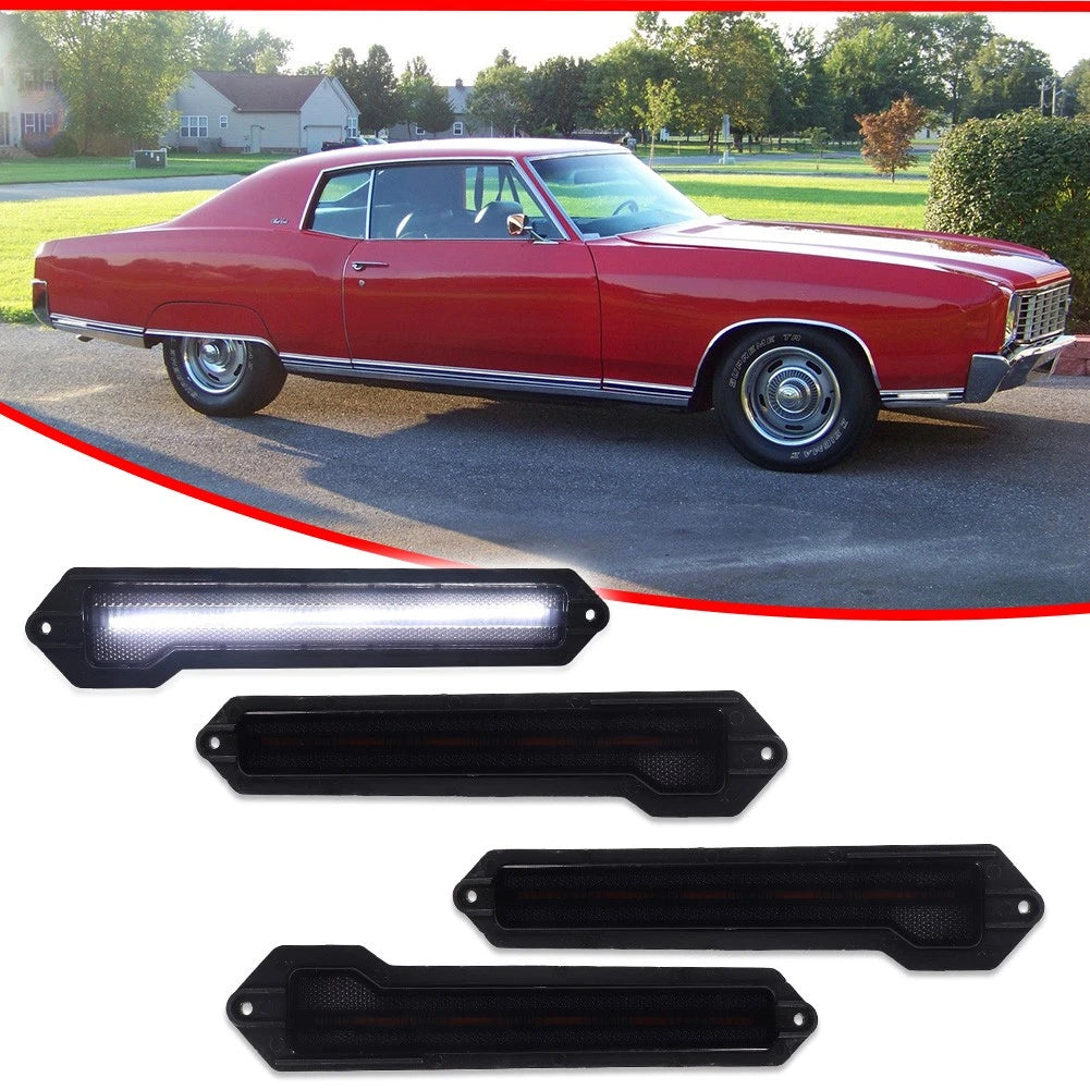 Smoke White LED Side Marker Lights for Chevrolet Monte Carlo (1970–1972)