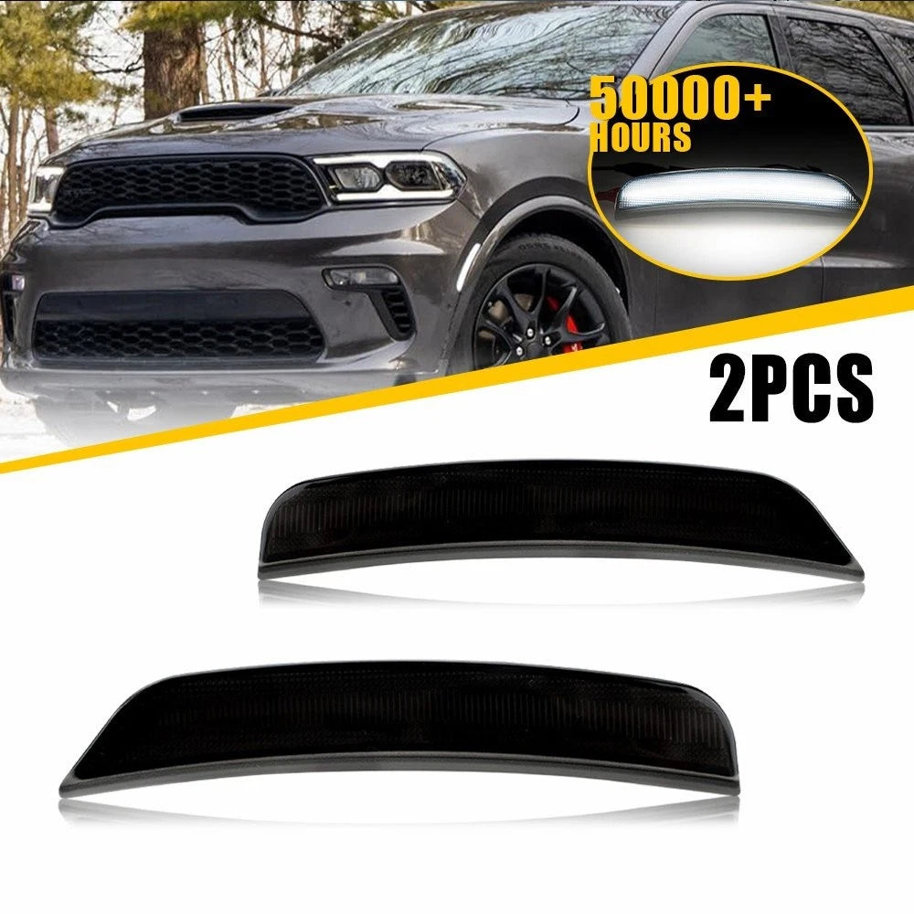 Set of 2 Front Left+Right LED Side Marker Light Lamp White for Dodge Durango (2021–2025)
