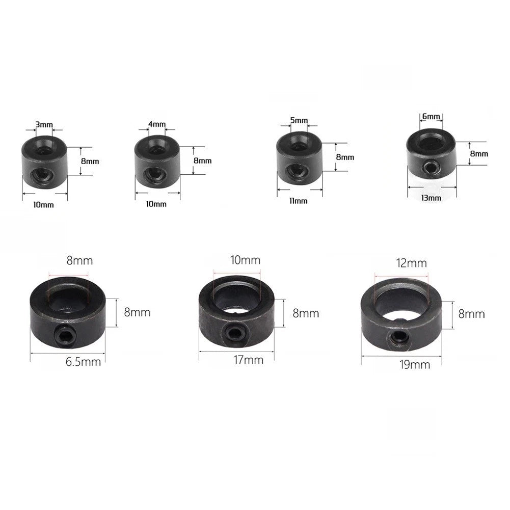 Set of 7 Drill Bit Locator Collars for Industrial Use (312mm Depth)
