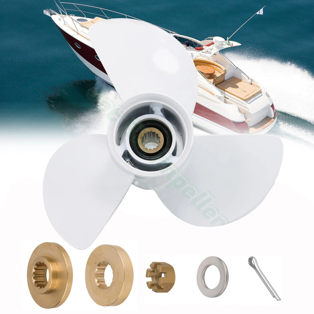 Outboard Propeller 13 3/4x15 + Hardware Kit for Yamaha 50-130HP (15 Spline)