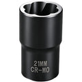 Set of 3 Nut Extractor Sockets 17mm 19mm 21mm for Automotive Use