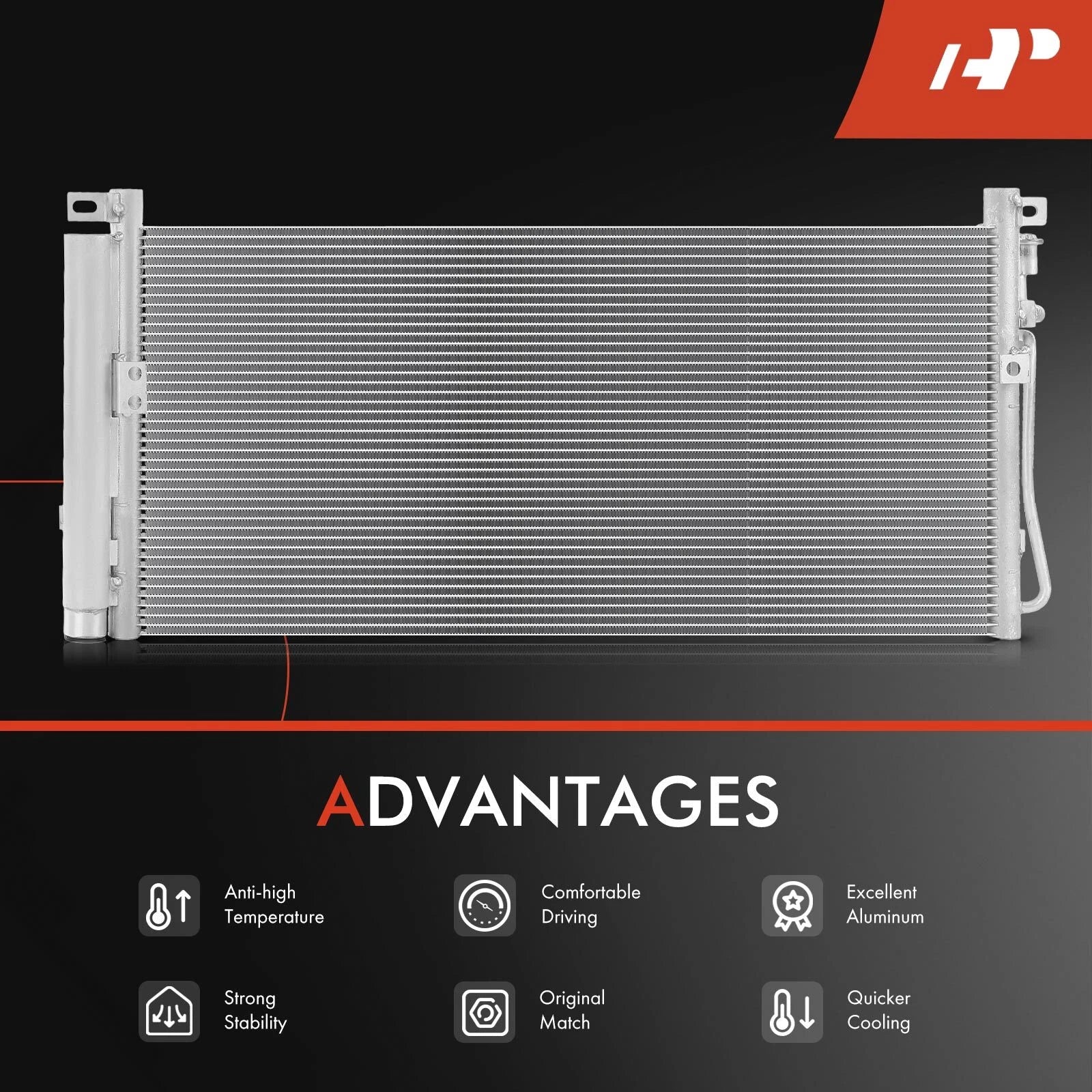 A/C Condenser with Bracket & Receiver Drier for Kia Stinger (2018-2023)