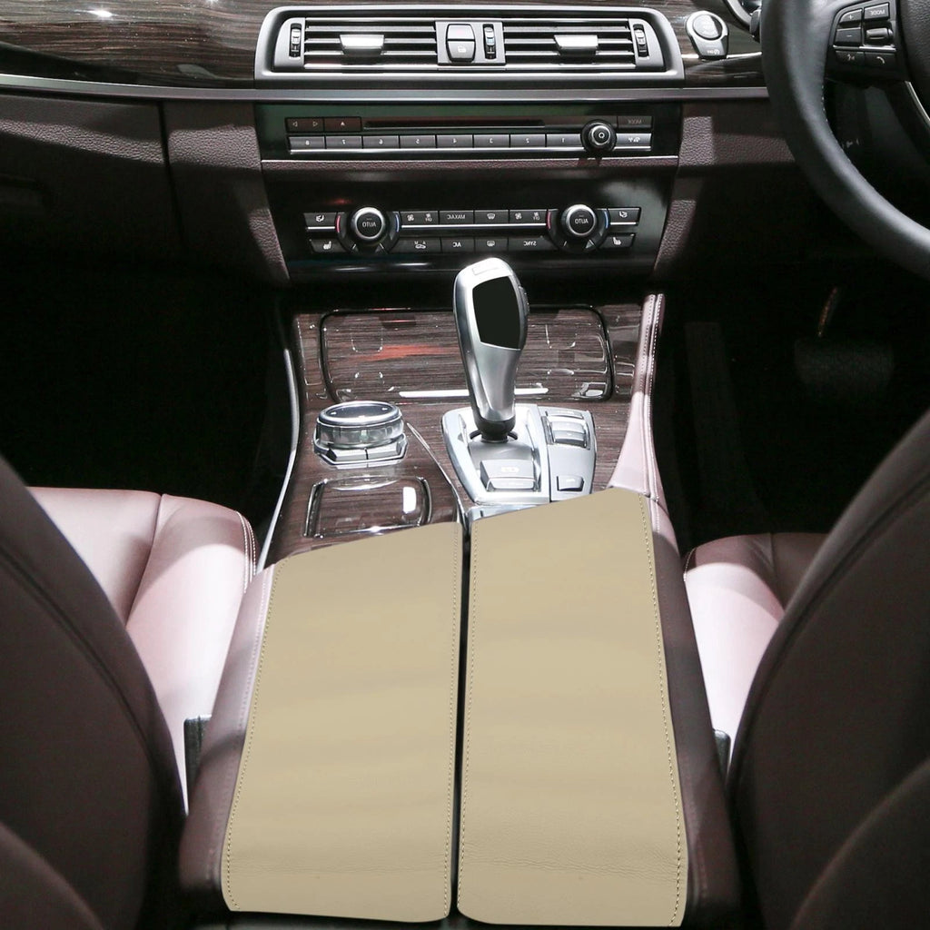 Pair Center Console Lid Armrest Covers for BMW X5 X6 (2014–2018) Beige