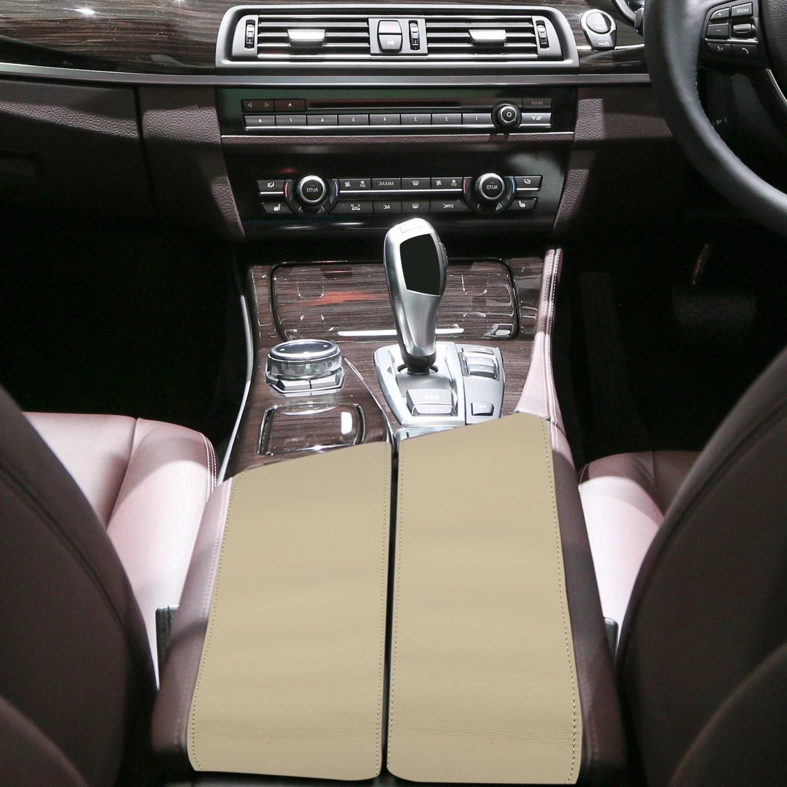 Pair Center Console Lid Armrest Covers for BMW X5 X6 (2014–2018) Beige