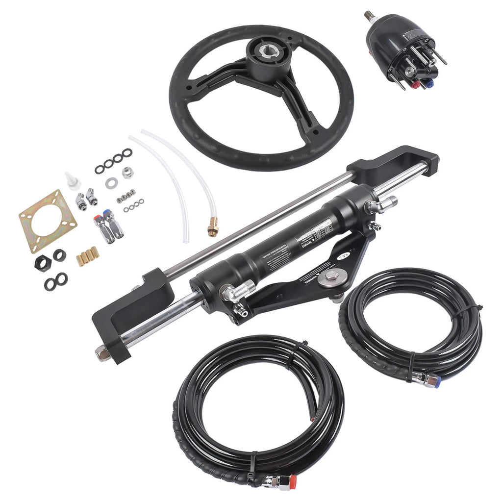 Hydraulic Outboard Steering System Kit for Boats (300HP, 6.9 Mpa, 14 FT Hose)