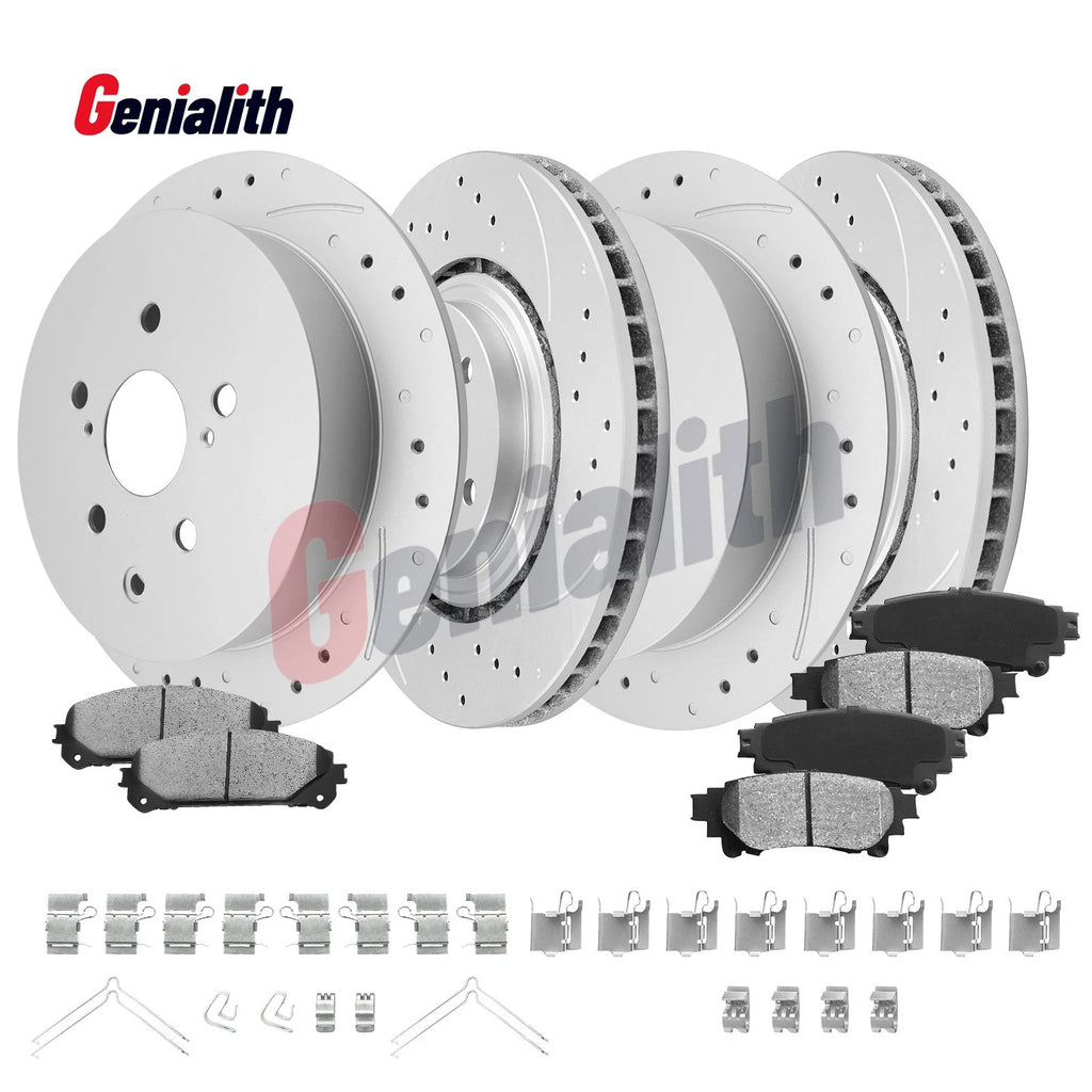 Set of 4 Brake Rotors & Pads for Toyota Sienna Highlander Lexus RX350 RX450h