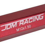 20x Open End M12x1.5 90mm Tall Red Aluminum Lug Nuts + Adapter