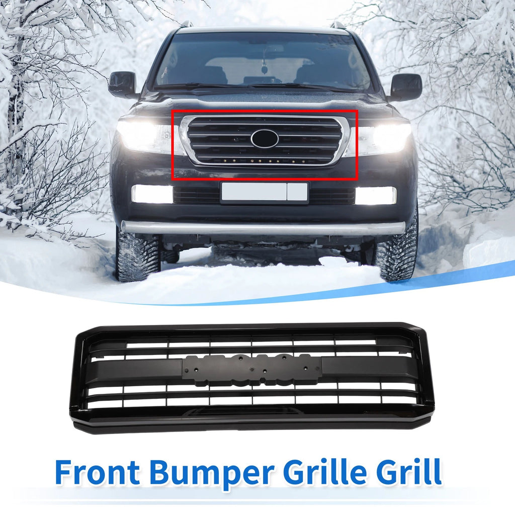 Front Upper Hood Bumper Grille for Toyota Land Cruiser (2007–2012) Black