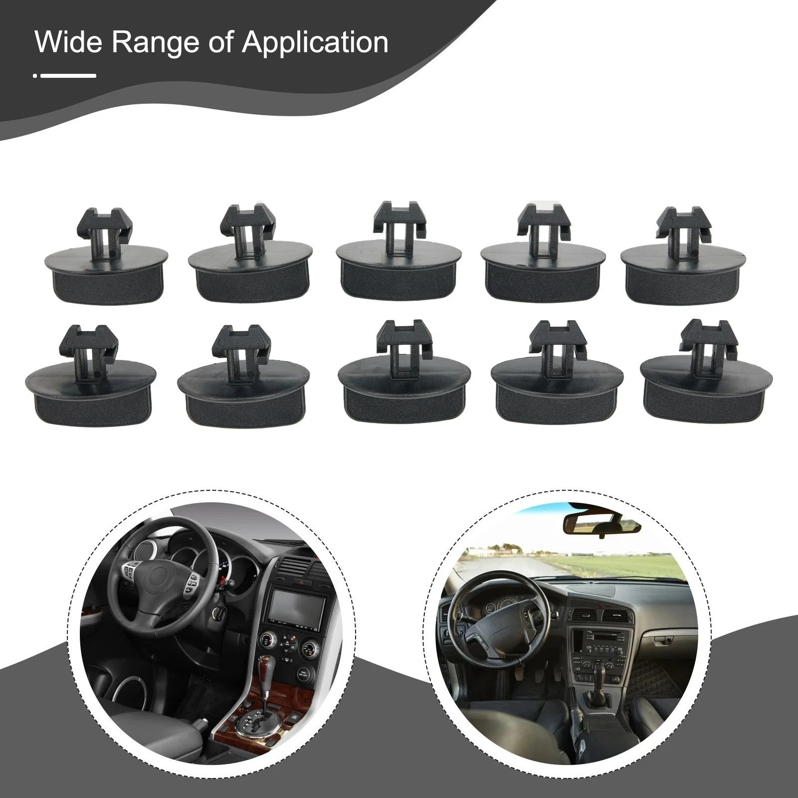 Set of 10 Clips for (2008) 68034329AA 965831617783 Black