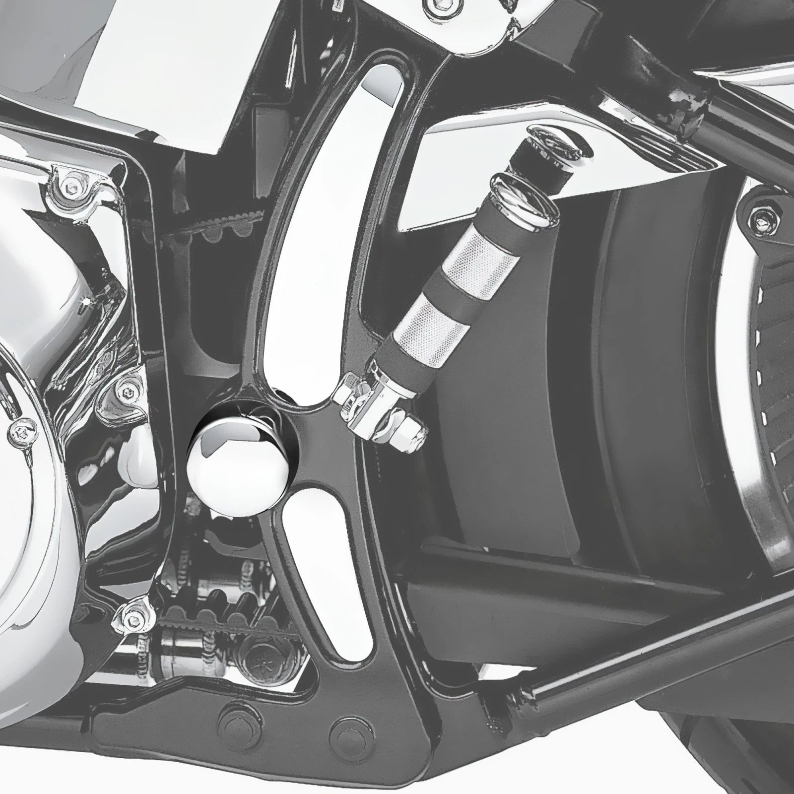 Frame Insert & Pivot Bolt Covers for Harley Softail FLSTF FLSTN (2000–2007)