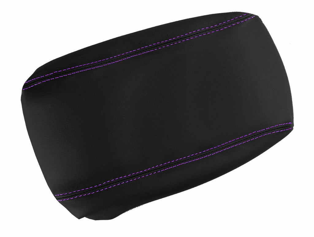 Leather Console Lid Armrest Cover for Honda Prelude (1997–2001) Purple Stitch