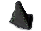 Leather Manual Shift Boot Cover for Nissan Skyline R32 (1989–1993) Green Stitch