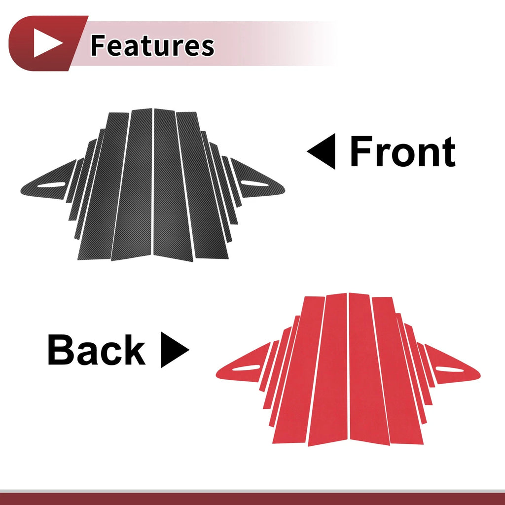 12 Pcs Door Pillar Window Trim for Toyota Corolla Hatchback (2019–2024) Carbon Fiber