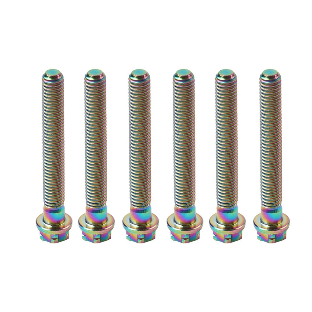 6pcs M8x60mm Titanium Torx Head Flange Screws for Motorcycle Bike